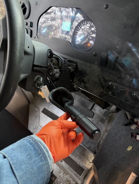 Replacing the steering column stalk in a step van cab